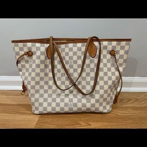 AUTHENTIC Louis Vuitton Neverfull MM Damier Azur